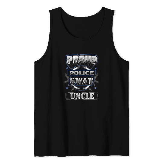 Proud Police SWAT Uncle Graphic Tank Tops