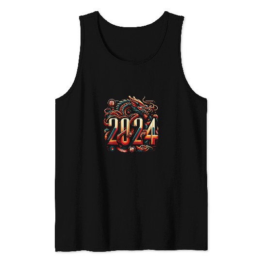 Dragon Pet Happy Chinese New Year Year of the Dragon Zodiac 12 Tank Tops