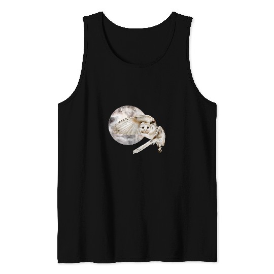 Owl Pet Barn Owl Watercolor Tank Tops