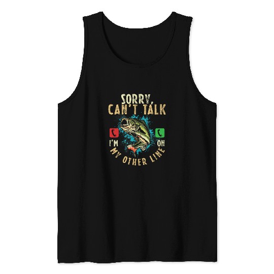 Saltwater Bass Fly Trout Fishing Quotes Fisherman Angler Tank Tops