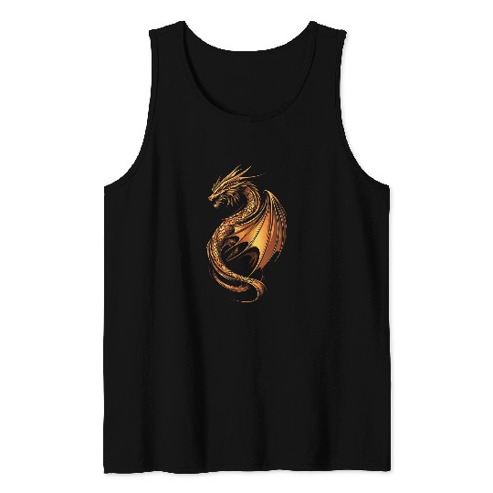 Dragon Pet Copper Dragon Graphic Mythical Art Copper Dragon Tank Tops