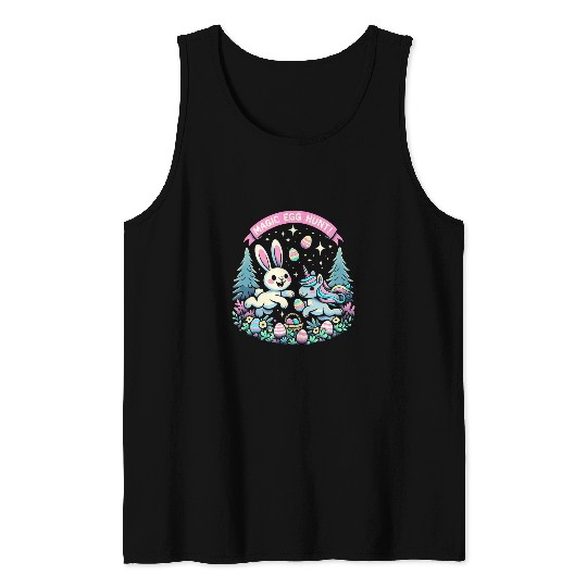 Magic Easter Bunny Unicorns Tee Egg Hunt and Eggs Painting Tank Tops