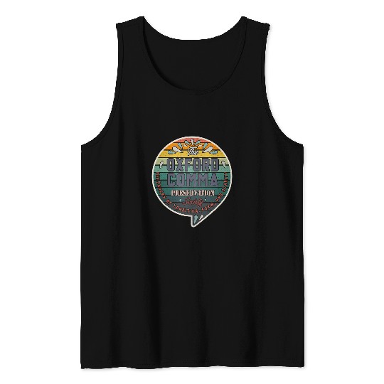 The Oxford Comma Preservation Society Team Oxford Retro Tank Tops