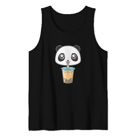 Panda Pet Boba Milk Tea Funny Bubble Tea Lover MM Tank Tops