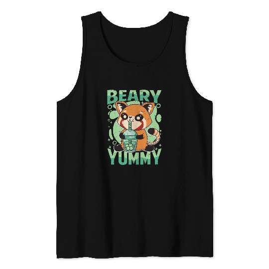 Panda Pet Beary Yummy Cute Red Panda Milk Tea 1 Tank Tops