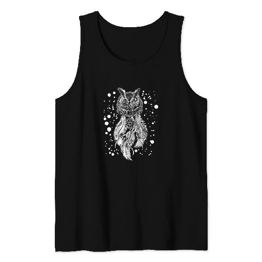 Owl Pet Dream Catcher Cool Nocturnal Birds Of Prey Cool Tank Tops