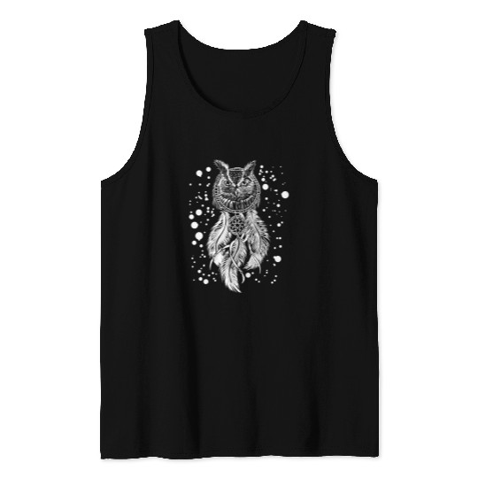 Owl Pet Dream Catcher Cool Nocturnal Birds Of Prey Cool Tank Tops