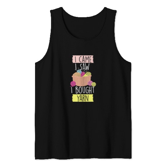 Knitting Yarn Funny Crocheting Pun Wool Yarn Design Tank Tops