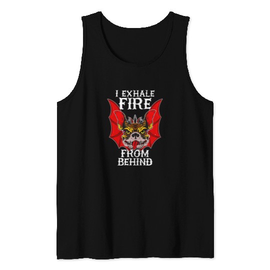 Dragon Pet I Exhale Fires From Behind Frenchie Flying Dragon Tank Tops