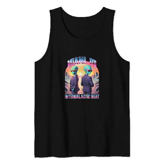 Miami Alien UFO UAP Conspiracy Theorist Tank Tops