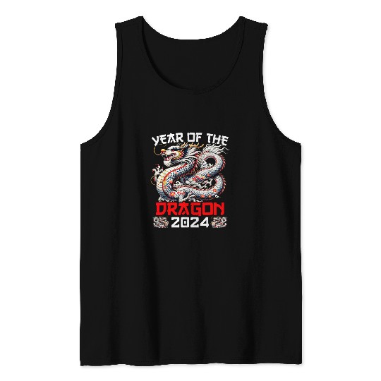 Dragon Pet vintages Happy Lunar New Year Tank Tops