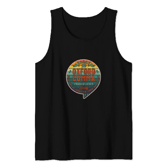 The Oxford Comma Preservation Society Team Oxford vintages 1 Tank Tops