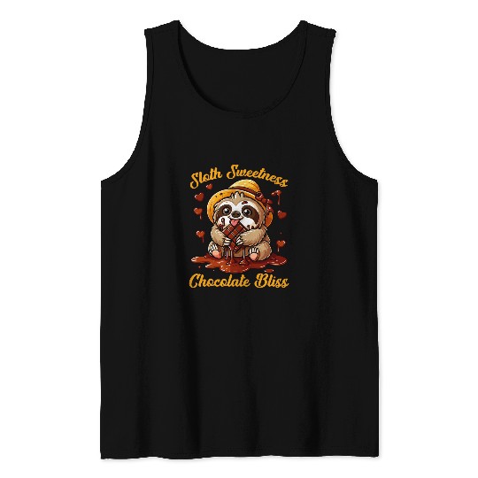 Sloth Pet Sweetness Chocolate Bliss Chocolate Lover Sloth Tank Tops