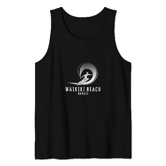 Surf Waikiki Beach Surfing Waikiki Beach in Hawaii Tank Tops