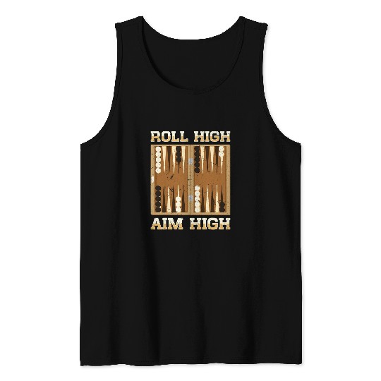Strategy Board Game Lover Dice Roll Backgammon Tank Tops