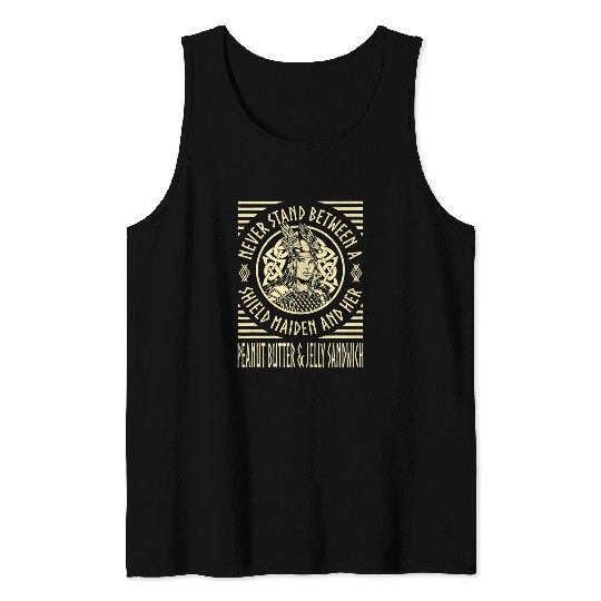 Viking Shield Maiden Peanut Butter Jelly Sandwich Lover Tank Tops