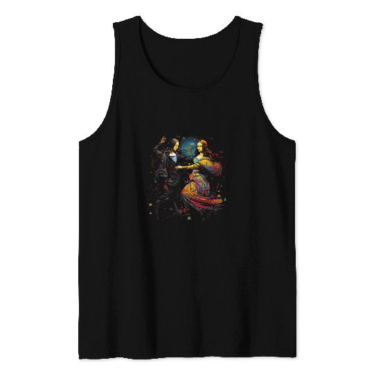 Mona Lisa Da Vinci Dance Abstract Surreal Pop Art Fashion 1 Tank Tops