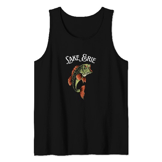 Lake Erie Bass Fishing Bass Fish Gifts and Tees Fishermen Tank Tops