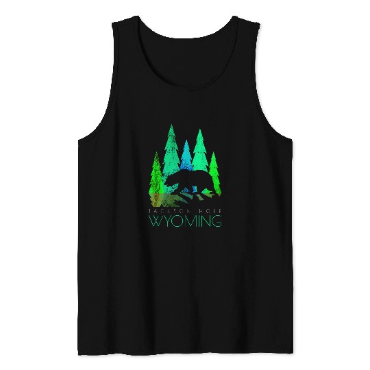 Bear Pet Jackson Hole Wyoming Bear and Trees Jackson Hole 2 Tank Tops