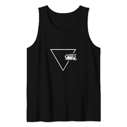 Triangle and camper on the edge of the triangle pyramid Ab Tank Tops
