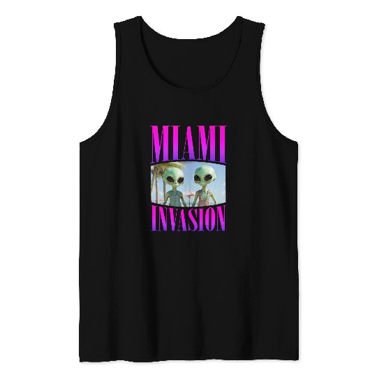 Miami Shadow Alien Conspiracy Theory UFO Believer Funny 6 Tank Tops