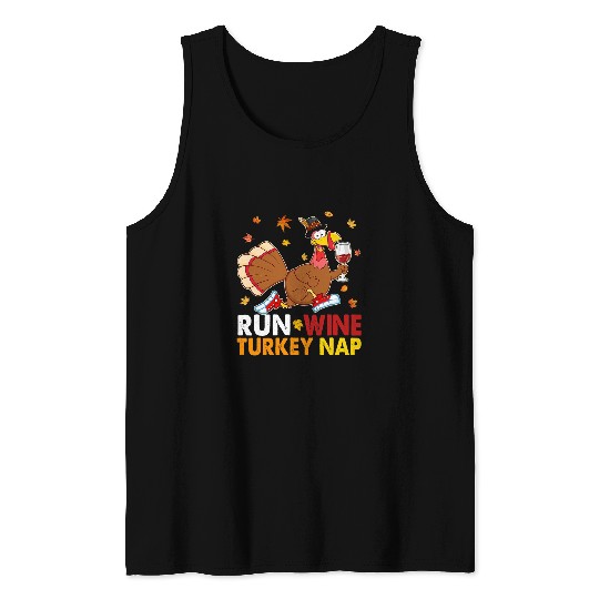 Wines Fun Run Wines Turkey Nap Womens Funny Thanksgiving Wines Running Tank Tops
