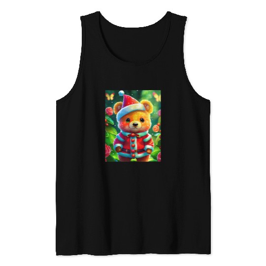 Bear Pet Christmas Baby Gummy Bear Candy Wearing Santa Clause Suite Tank Tops
