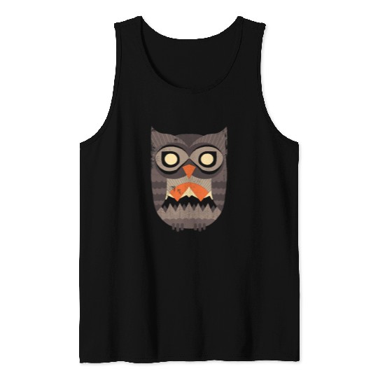 Owl Pet Sunrise Official DinoMike Design Tank Tops