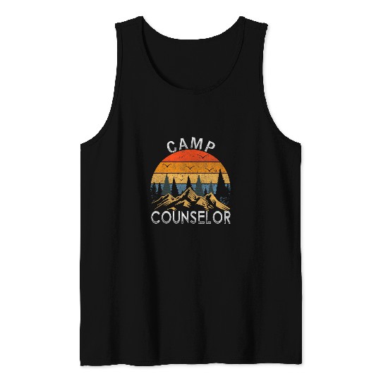 Summer Camp Counselor Outdoor Lake Adventure Camping Gift Tank Tops