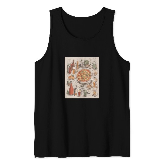 Beer Fun Campus Pizza And Beer Scavenger Hunt Drawing Tank Tops