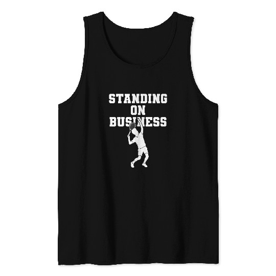 Tennis Standing On Business Mens Tennis Boys Team School Tank Tops