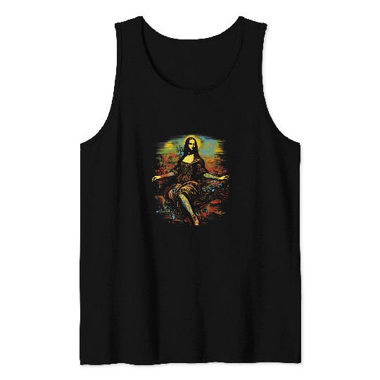 Mona Lisa Dances Abstract Surreal Fine Art Fashion 2 Tank Tops
