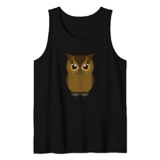 Owl Pet bird motif animal birds of prey imprint Tank Tops