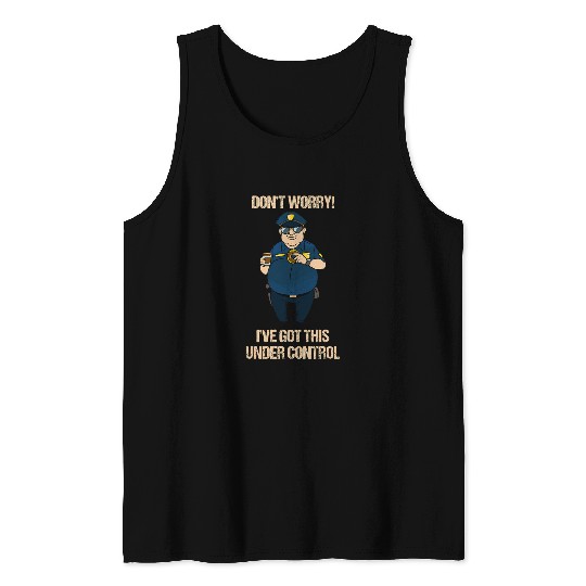 Police Officer Donut Resist Thin Blue Line Under Control Tank Tops