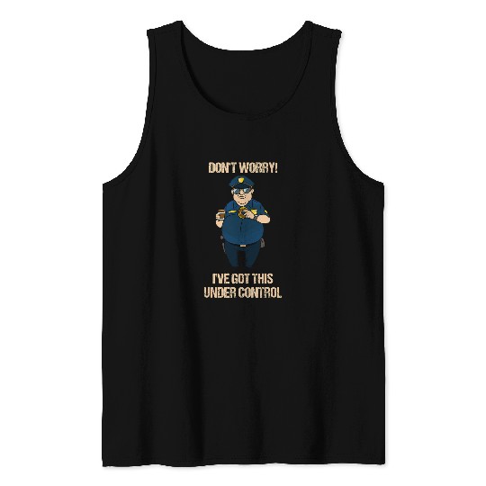Police Officer Donut Resist Thin Blue Line Under Control Tank Tops