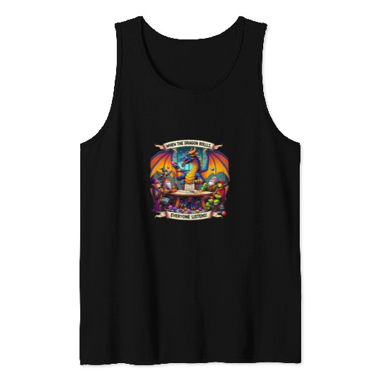 Dragon Pet When the Dragon Rolls Pen and Paper RPG Retro Gamer 10 Tank Tops