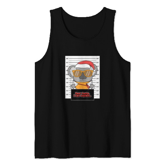 Koala Pet Dear Santa I Can Explain Koala Glasses Criminal Christmas Tank Tops