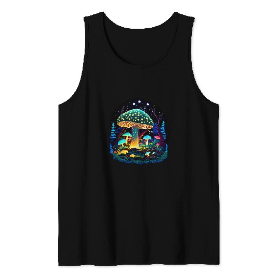 Mushroom Whisperer Colorful Fungi Design Tank Tops