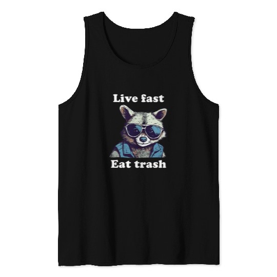 Raccoon Pet Live Fast Eat Trash Funny Men s Raccoon Tank Tops