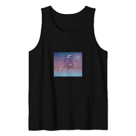 Star Wars Classic Darth Vader Silhouette In The Sky Tank Tops