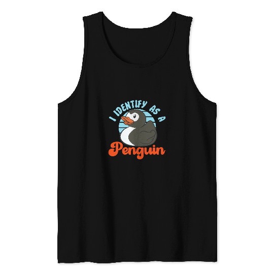 Duck Pet Penguin I Identify As A Penguin Rubber Ducky Tank Tops