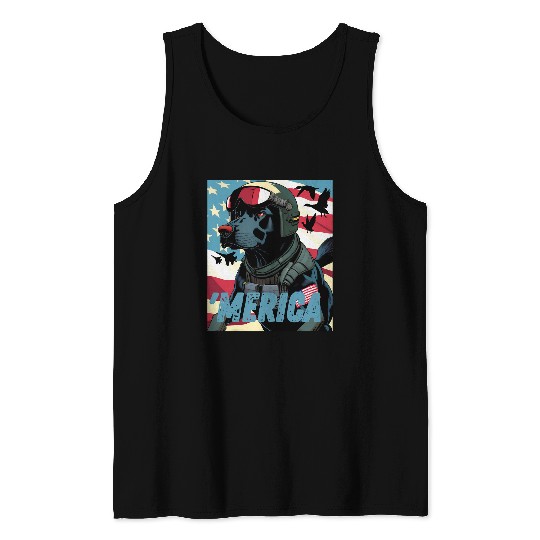 Merica Patriotic Black Labrador Duck Hunting Dove hunter Tank Tops