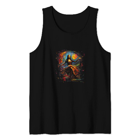 Mona Lisa Dances Abstract Surreal Fine Art Fashion 1 Tank Tops