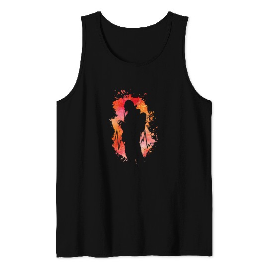 Firefighter Job Fireman Heartbeat Volunteer Firefighter Tools Tank Tops