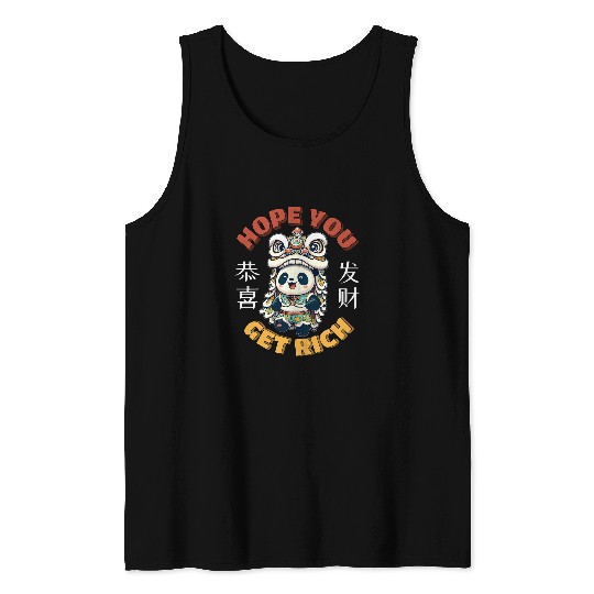 Lion Pet Year of the Dragon 2024 Gong Xi Fa Cai Get Rich Lion Dance Tank Tops