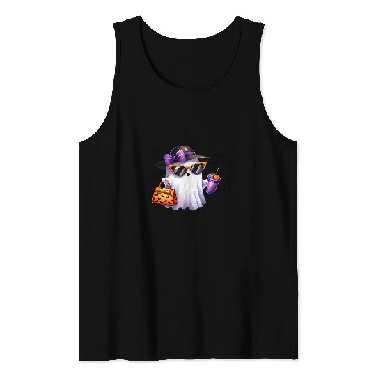 Coffee Fun ghosts Pumpkin Boojee Coffee Spooky Season Halloween Tank Tops