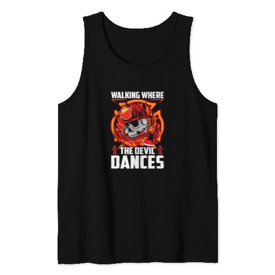 Firefighter Job Fireman Cool Graphics Firefighter Plus Size 18 Tank Tops