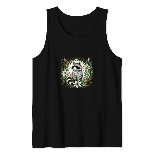 Raccoon Pet Lily Raccoon Illustration Nature Lovers Tank Tops