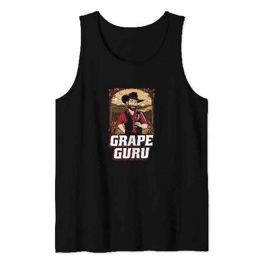 Wines Fun Grape Guru Winemaker Costume Vintner Wines Love Vineyard Tank Tops