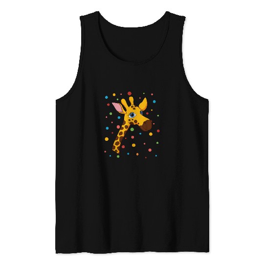 Giraffe Pet Dot Day Polka Dots Giraffe Kids Boys Girls Youths Tank Tops